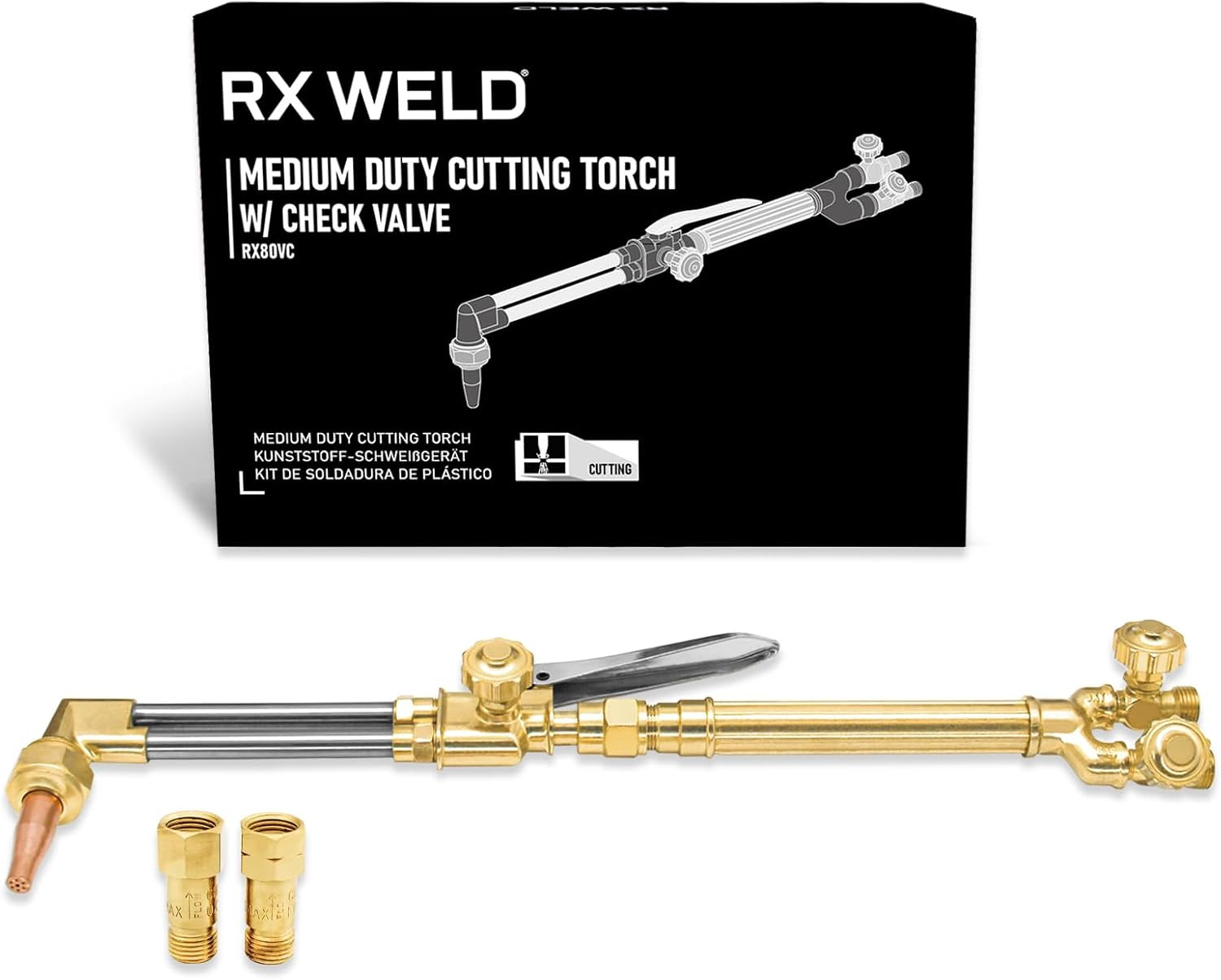 V-Style Cutting Torch, Medium Duty, Check Valve | Oxy Acetylene, A1350 Attachmen
