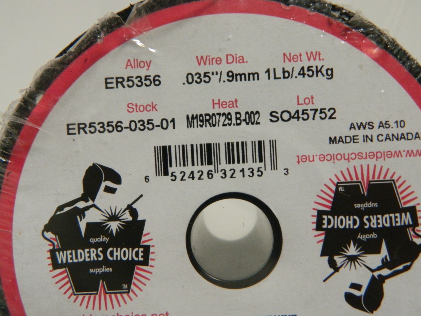 Welders Choice Alum MIG Welding Wire ER5356 0.035" Diam 1 Lb Qty 5 ER5356-0