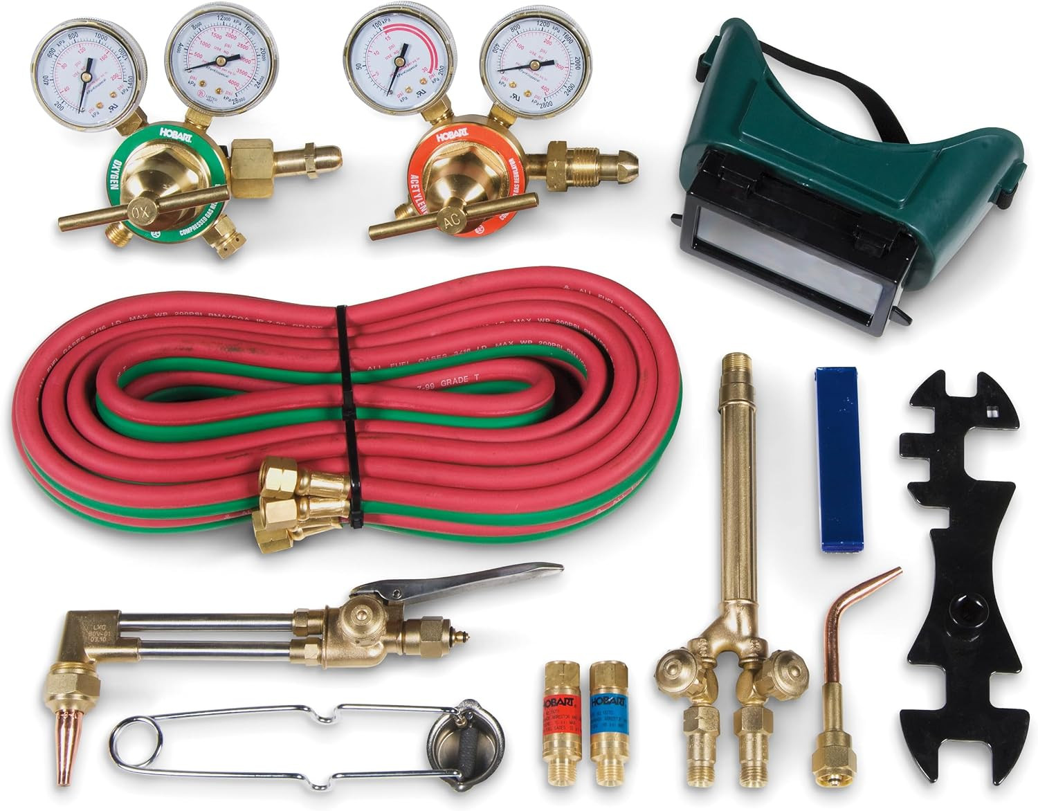 770502 Medium-Duty Oxy-Acetylene Cutting & Welding Torch Kit | Forged Brass Hand