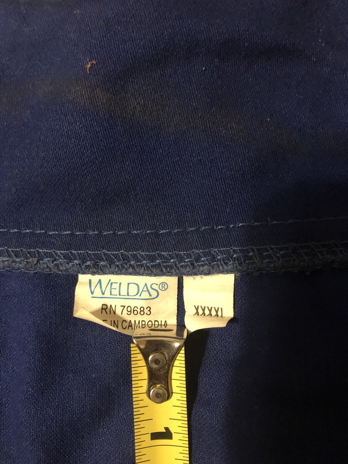 Weldas Distress Welding Jacket Size XXXXL 4XL Blue Tan Leather Sleeve Protective