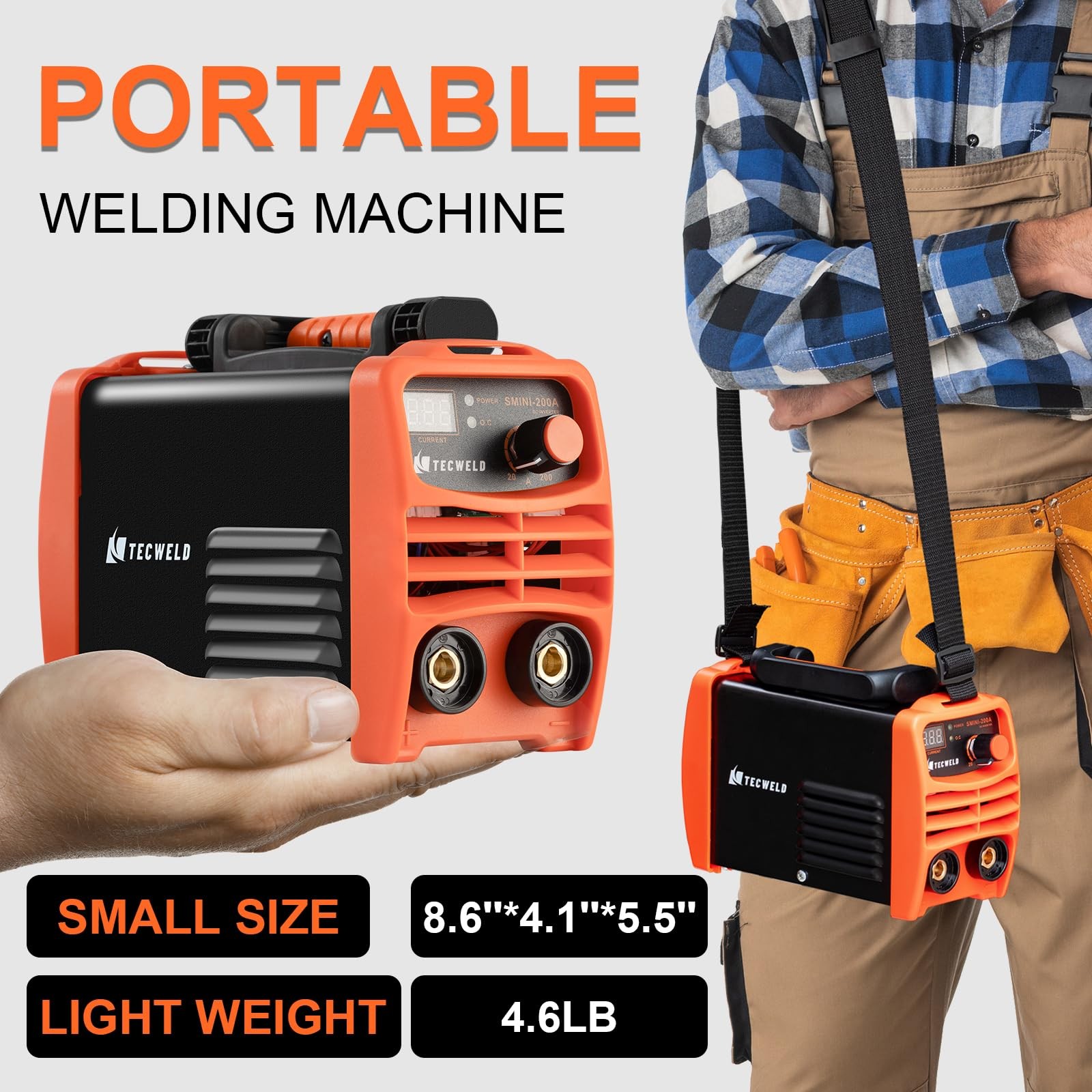 TECWELD 200A Stick Welder 110V, Mini Portable Inverter Welding Smini 200a