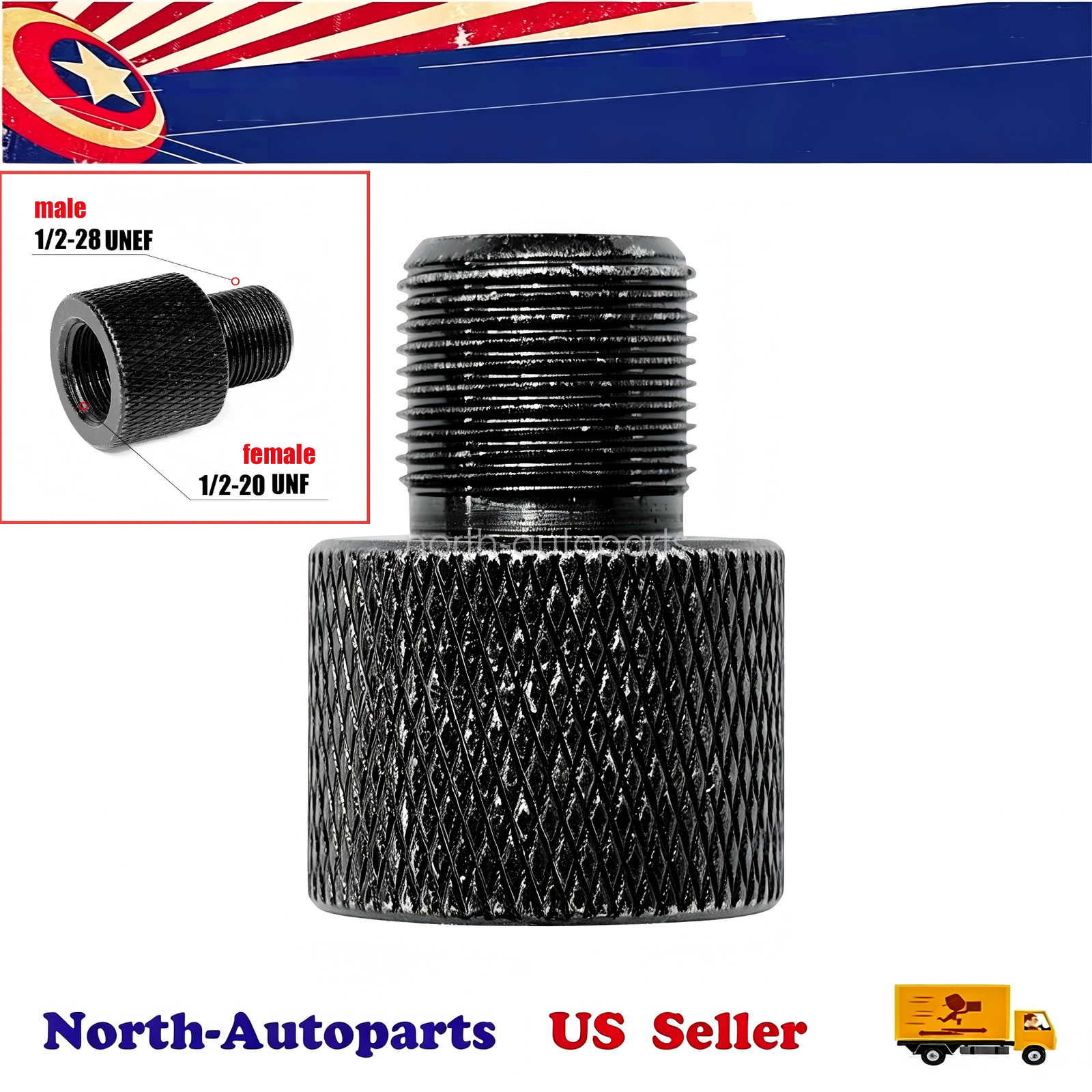 Threaded Adapter Female 1/2-20 UNF F To 1/2-28 UNEF Male Accessories USA
