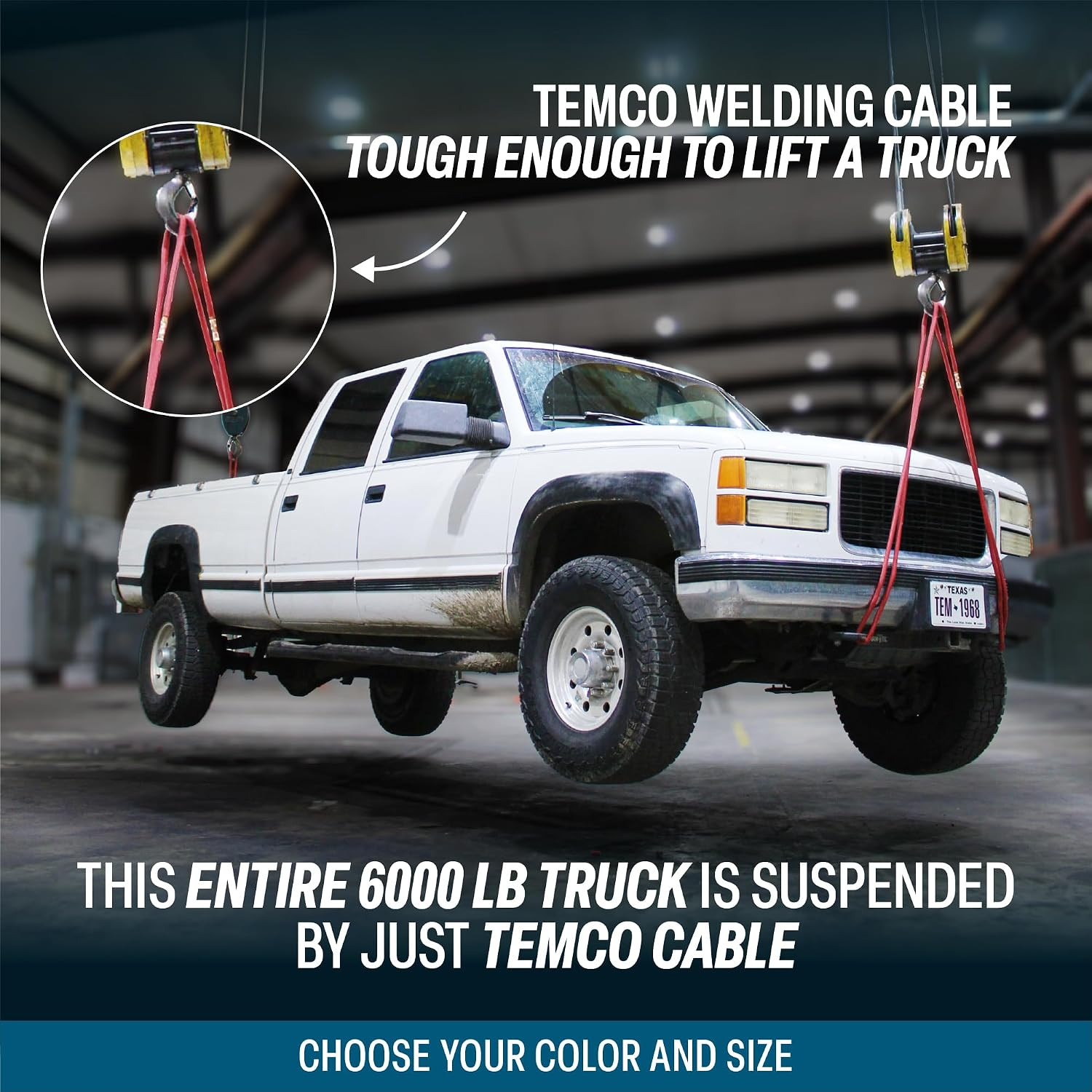 Temco 1 Gauge AWG 5 Ft Black Flexible Pure Copper