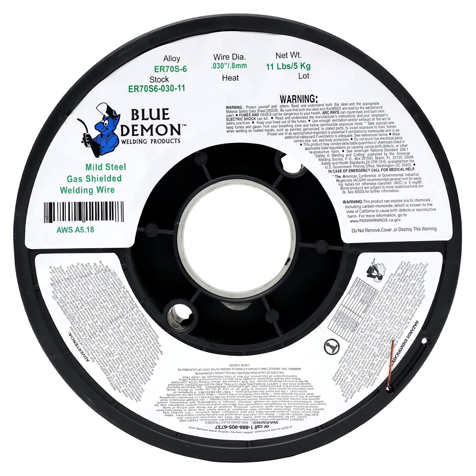 Blue Demon ER70S6 X .030 X 11 LB MIG/GMAW Carbon Steel Welding Wire, All Posi…