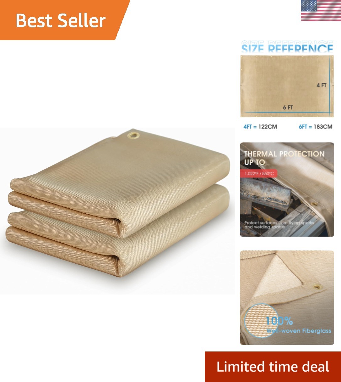 Fireproof Fiberglass Welding Blanket 4x6ft – 2 Pack for Optimal Equipment Safety