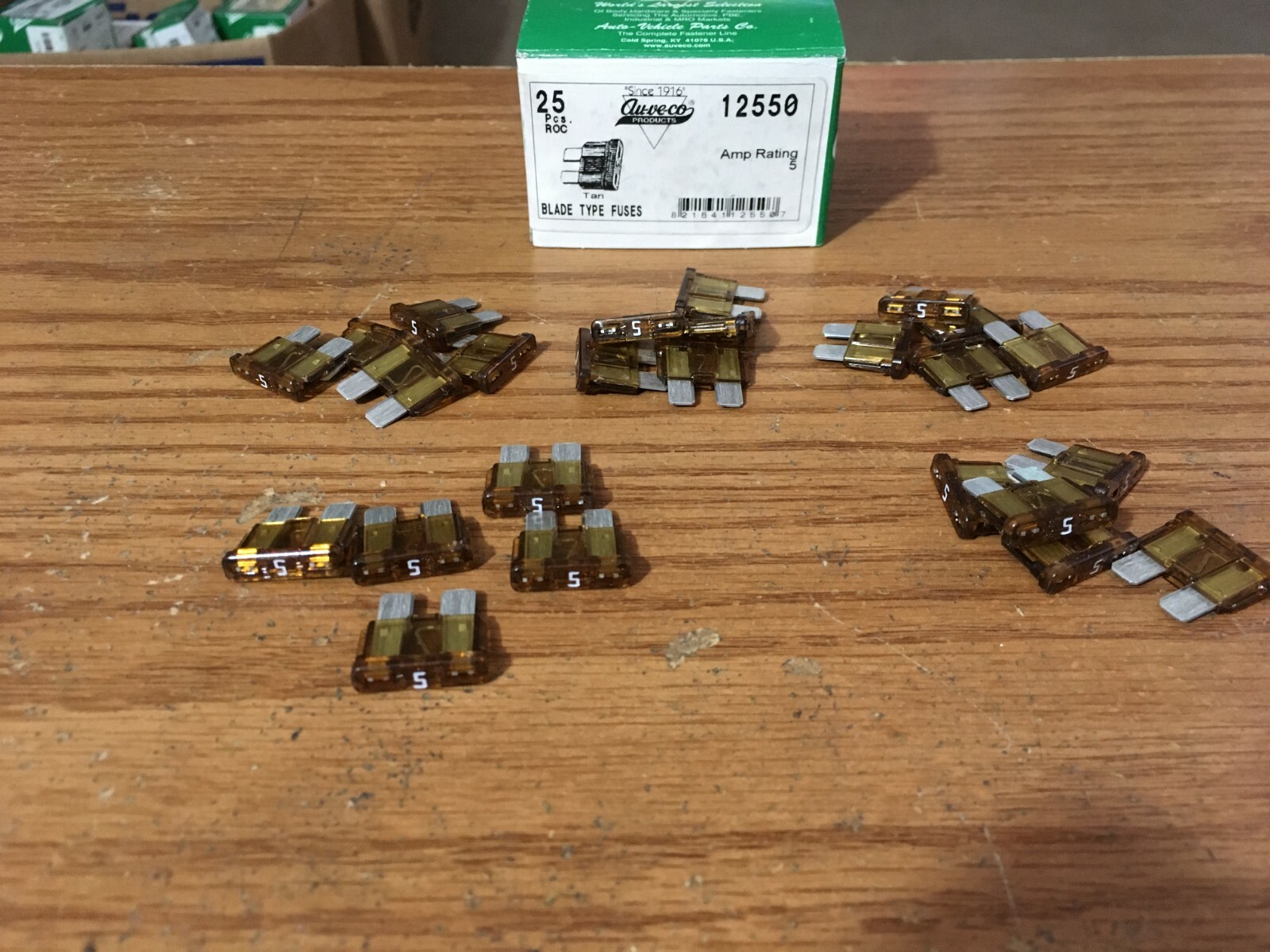 (25) 12550 ATC FUSE 5 AMP TAN