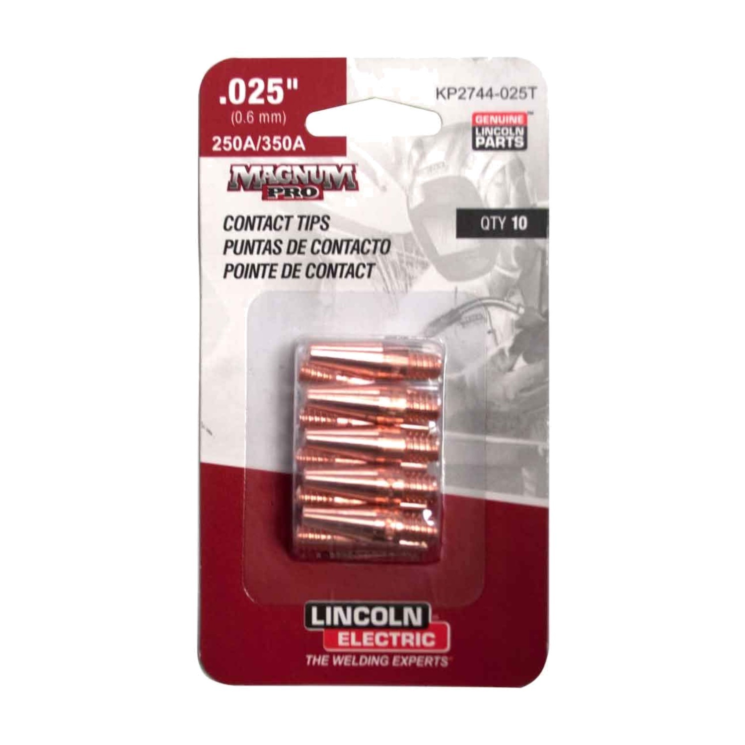 Copper Plus Technology Contact Tips, 0.025″, Pack of 10