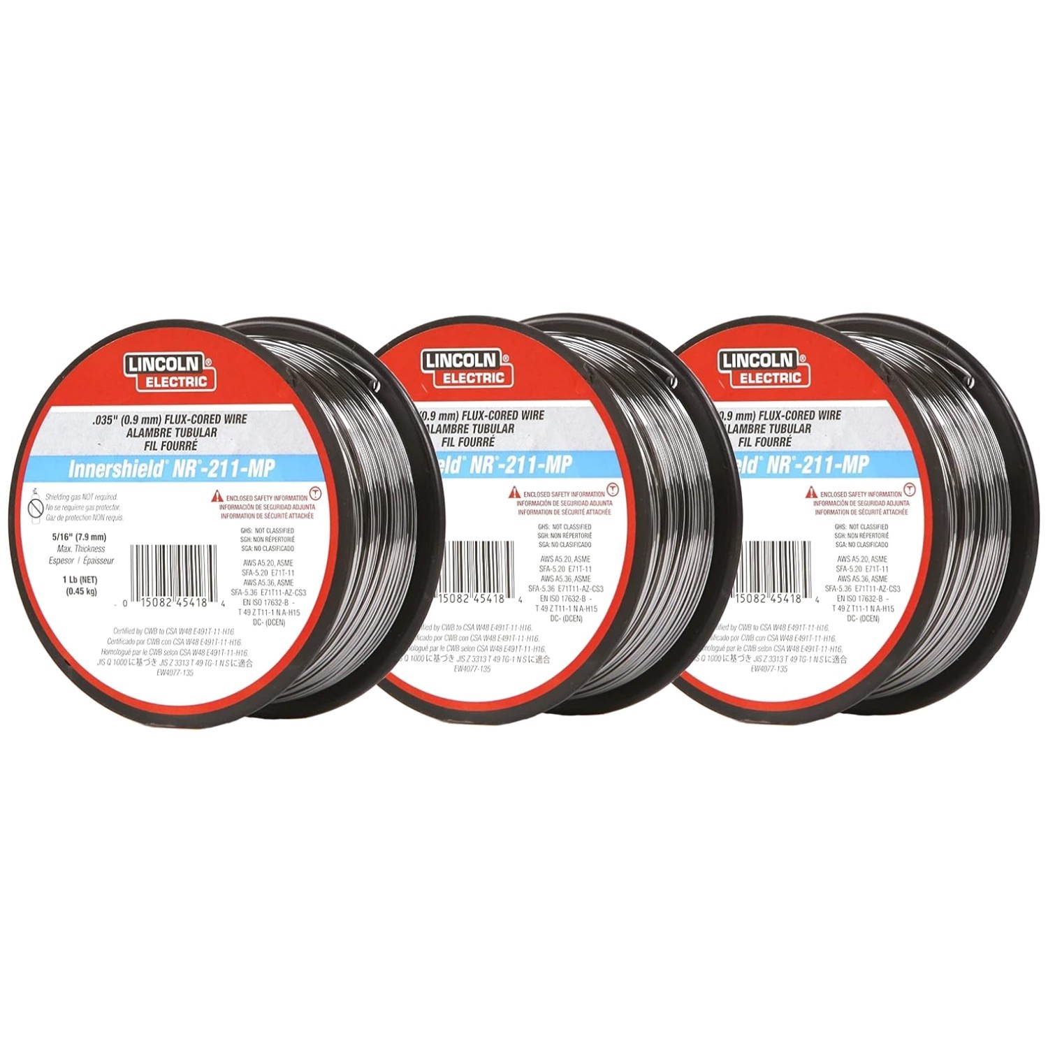 Lincoln .035″ NR-211-MP Welding Wire, Pack of 3