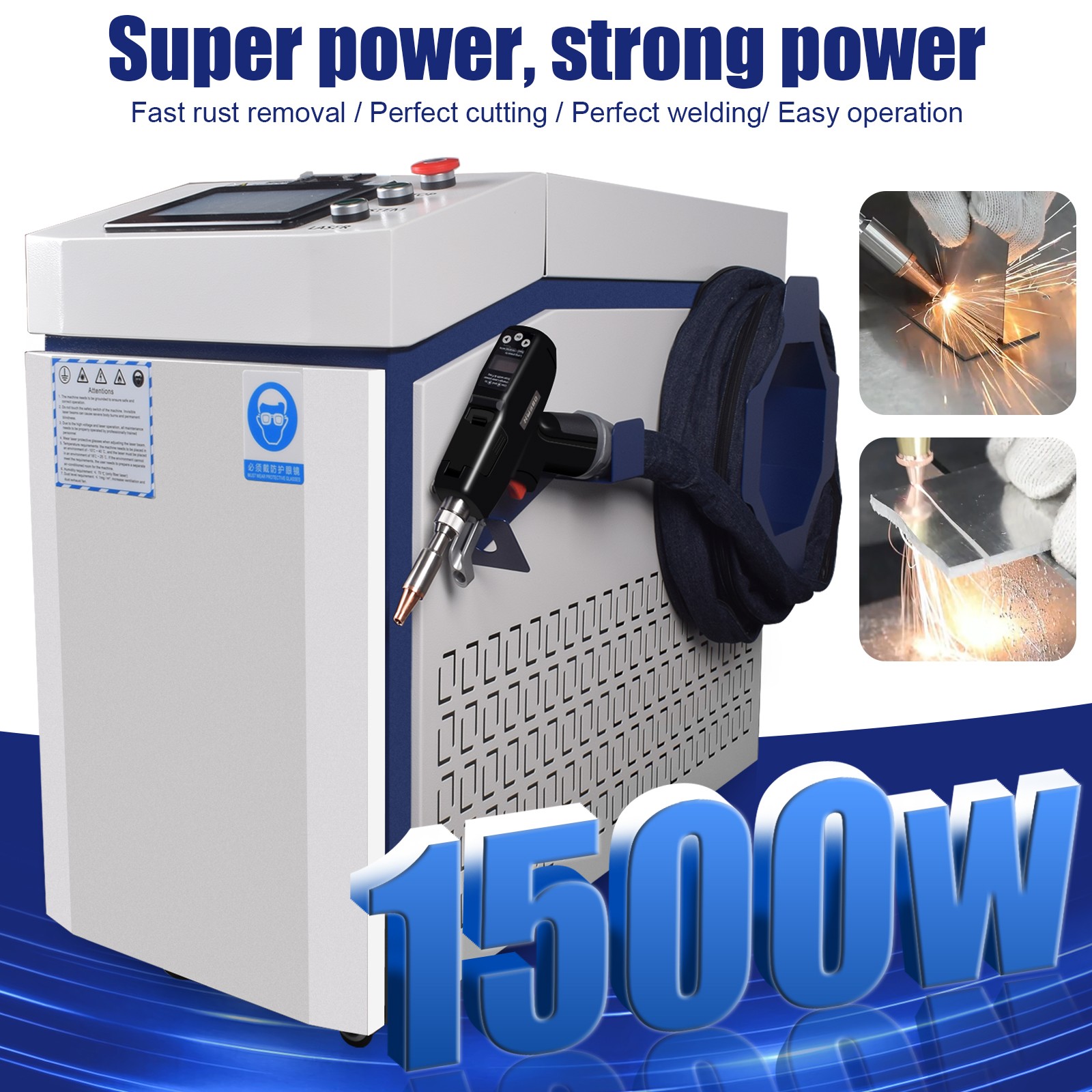 USED Raycus 1500W Laser Welding Cleaning Cutting Machine Rust Paint Removal US