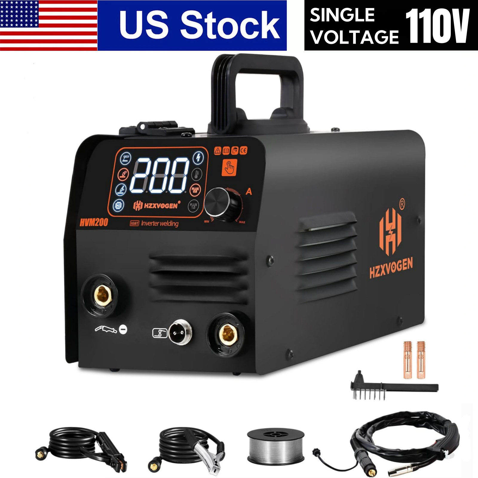 110V Portable MIG Gasless Stick MIG Welding Machine Flux Core Wire Welder 140A
