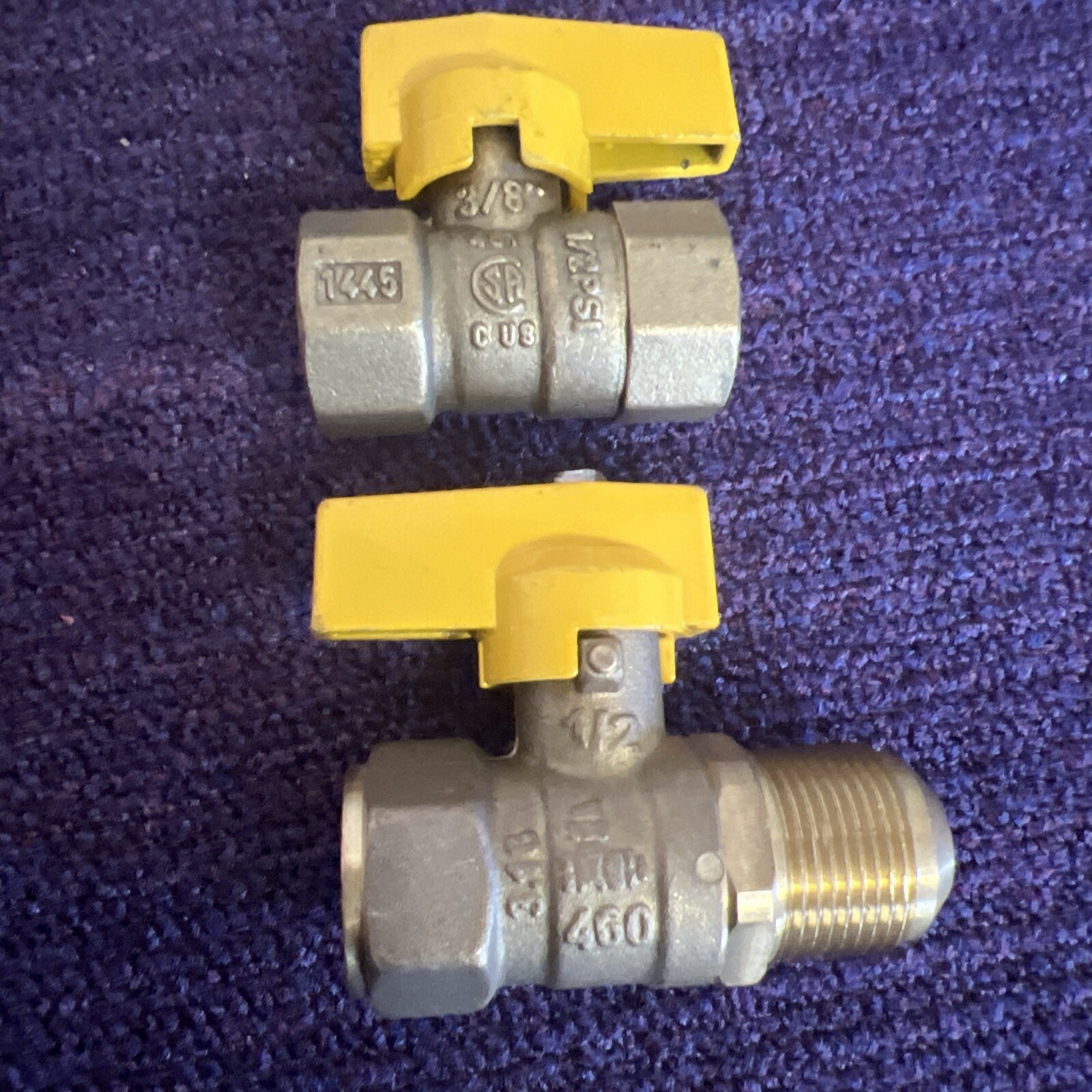 3/8 “Brass Gas Ball V valve & 1/2” Brass Ball Valve. Two for the price of one.
