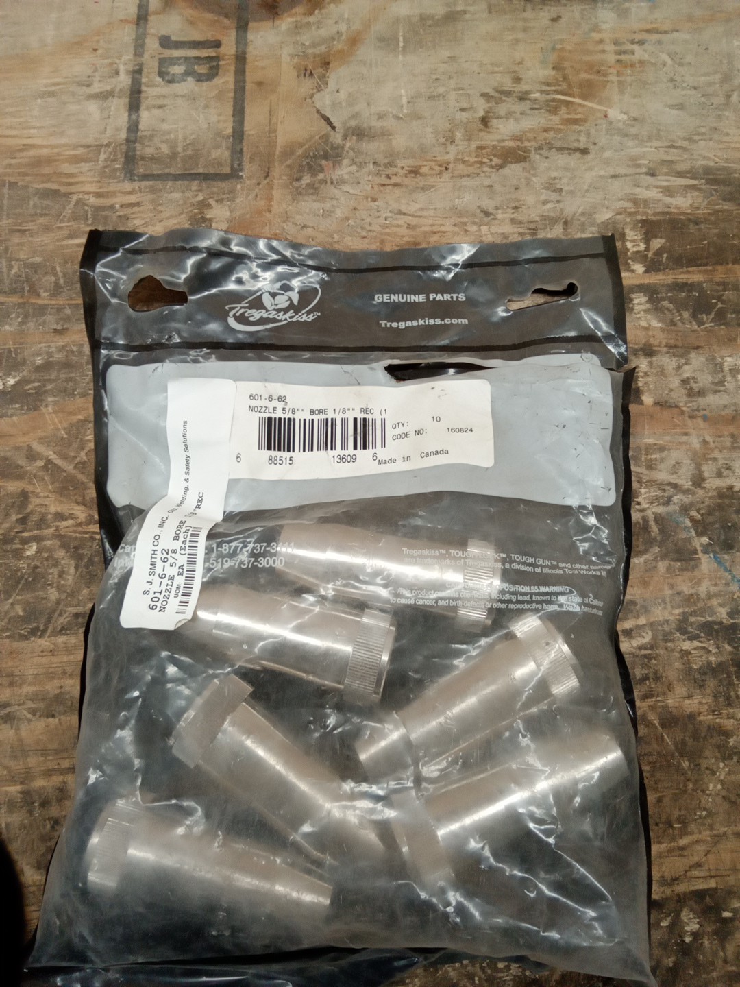 Tregaskiss 601-6-62 Nozzle 5/8″ Bore 1/8″ Pack Of 6