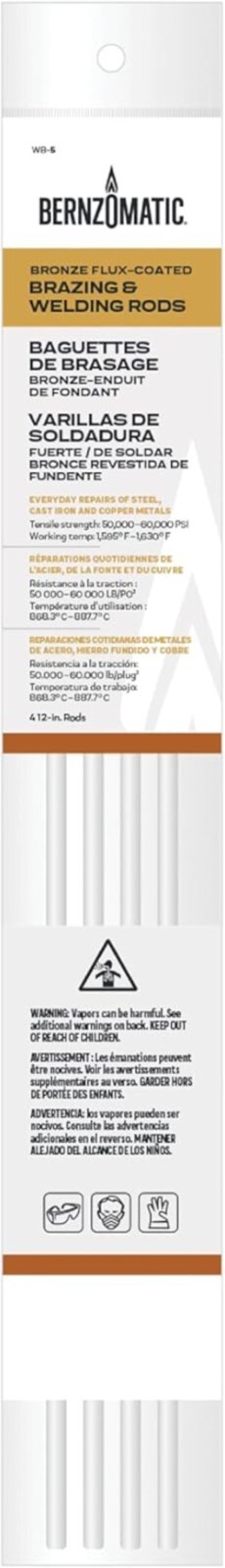 Versatile High Strength Bronze Flux Coated Brazing/Welding Rods – 4-Pack