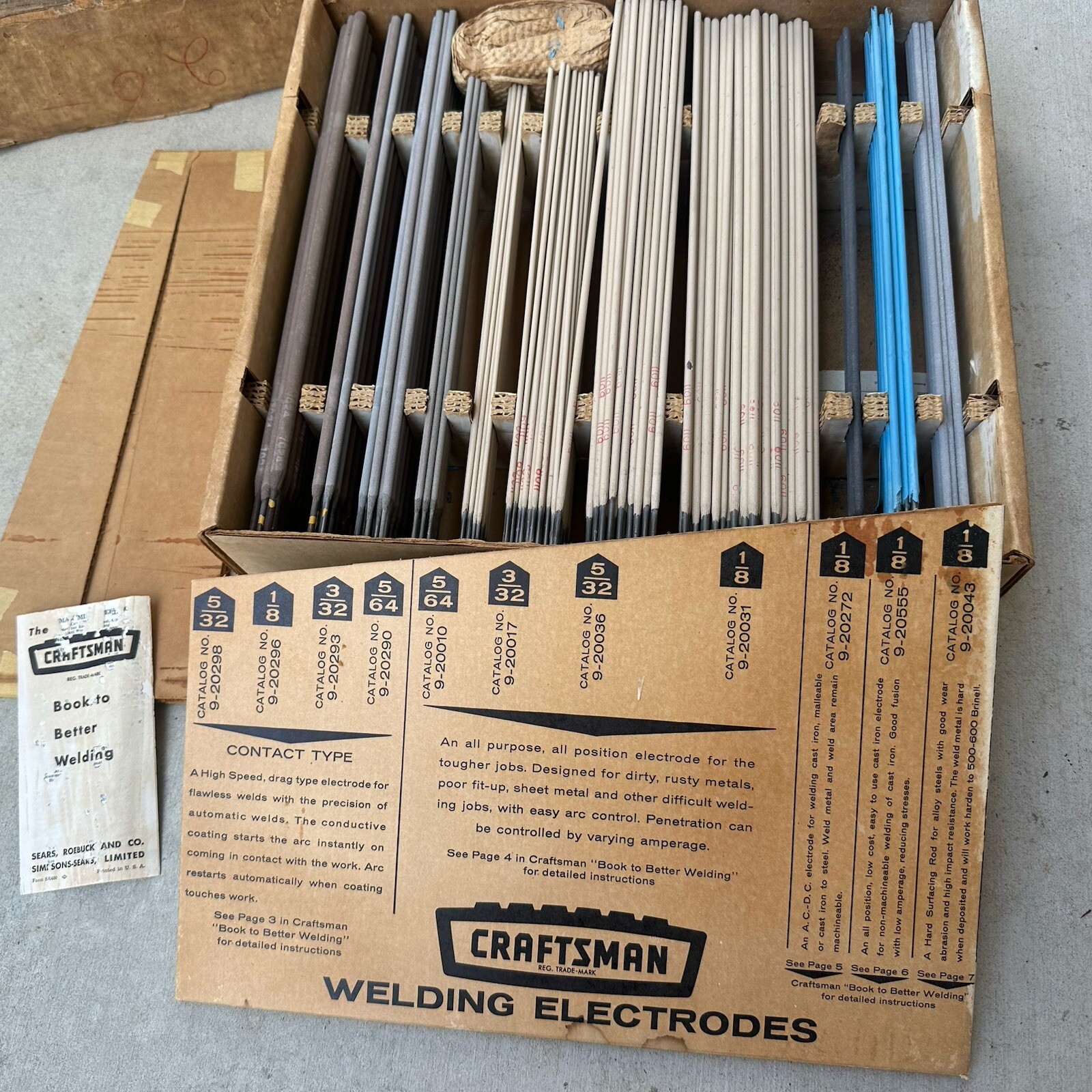 Vintage Sears Craftsman Arc Welding Electrodes 11 Types Mix Approx 25 Lbs