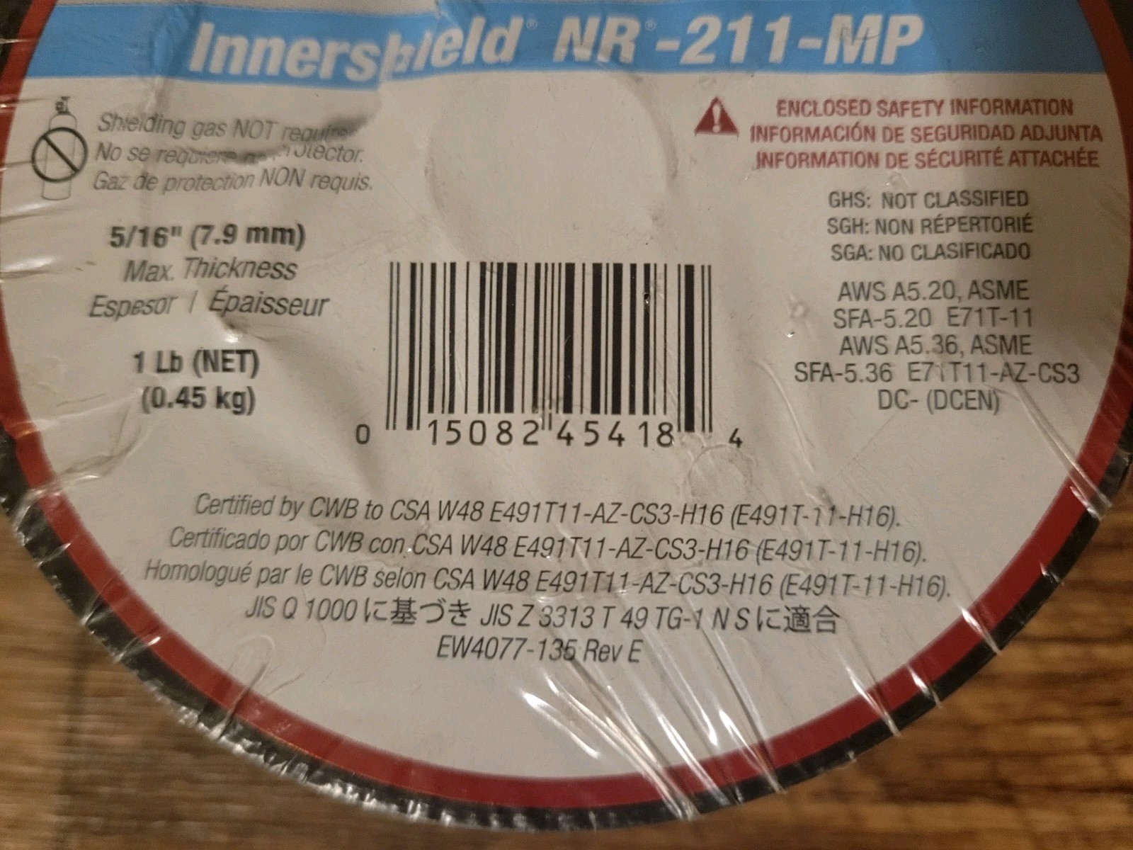 0.035 In. Innershield NR211-MP Flux-Core Welding Wire for Mild Steel 1 Lb.
