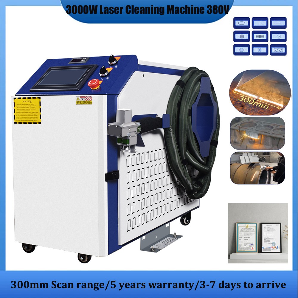 3000W Laser Rust Removal Tool Laser Cleaning Machine Remove Oil Paint Tool 380V