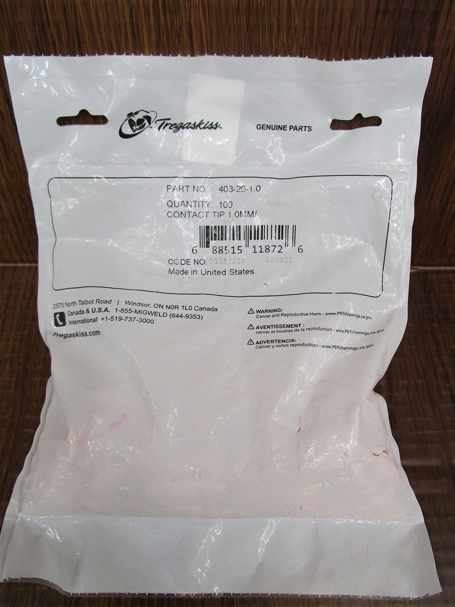 TREGASKISS 403-20-1.0 Contact Tip 10mm Lot of 100 NEW SEALED