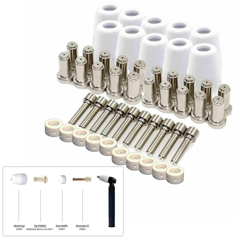 For ES AB PCM-500i 1set Plasma Electrode Tip For XT Shield Cup Ring Kit 0.96mm