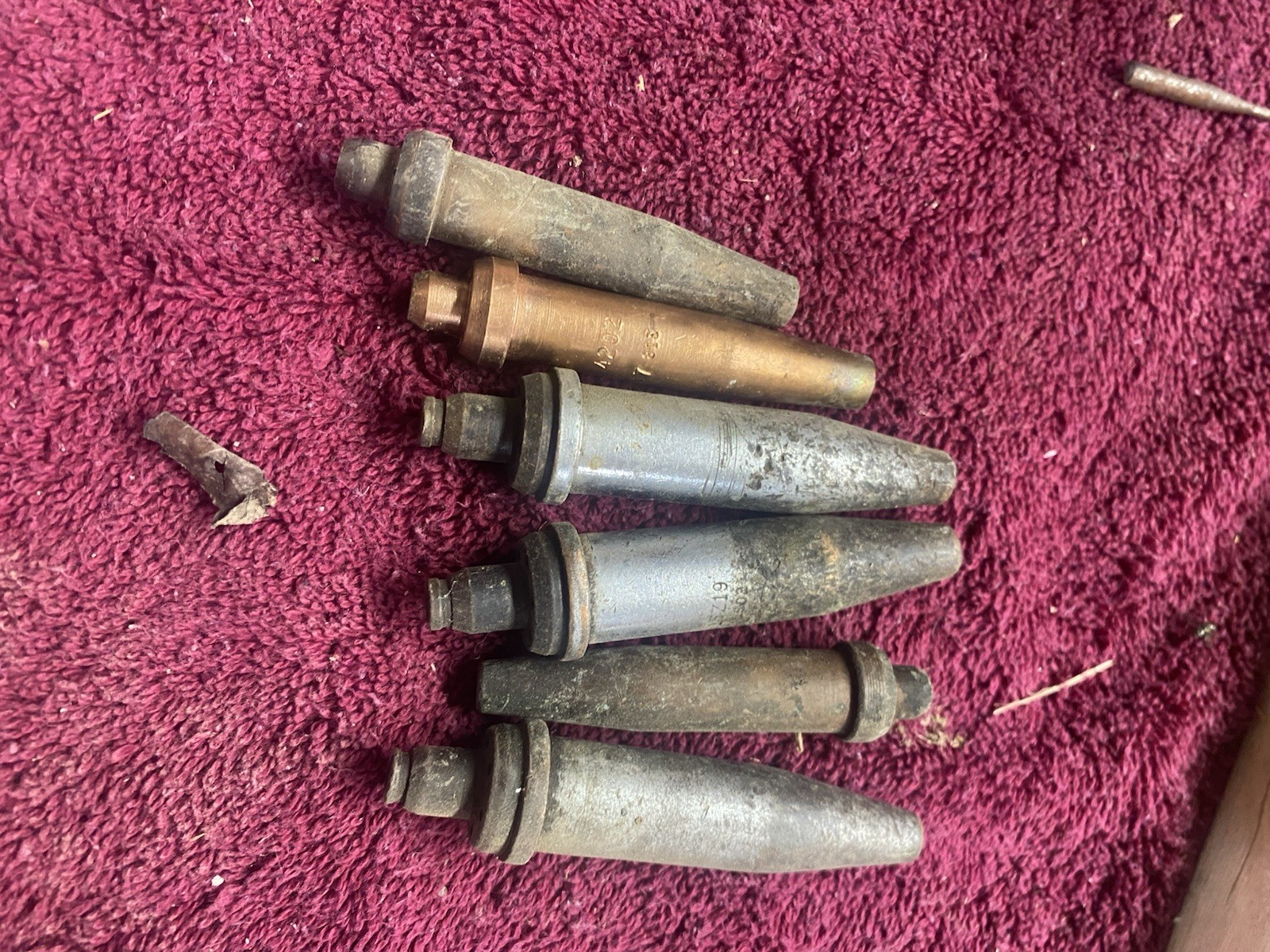 Vintage Oxy-acetylene Welding Torch Cutting Tips Set of 5 Brass & Steel