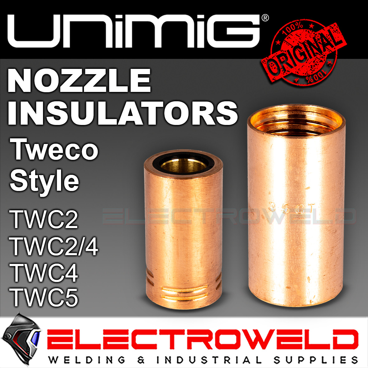 2/10 x UNIMIG Tweco Adjustable Nozzle Insulator, Mig Welding Torch Gun TWC2 TWC4