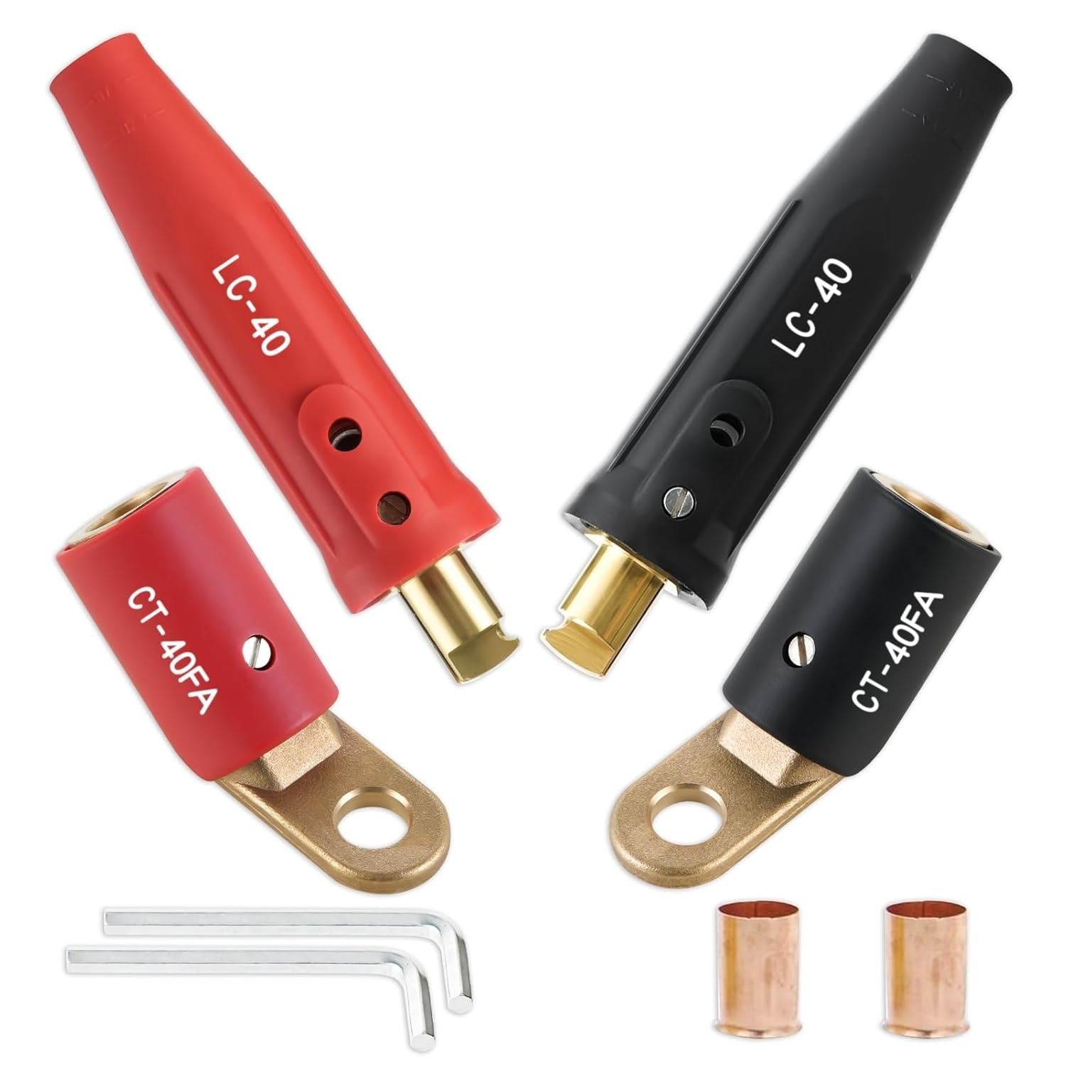 CT-40FA Welding Terminals & LC-40 Male Cable Connectors, Welder Leads Connect…