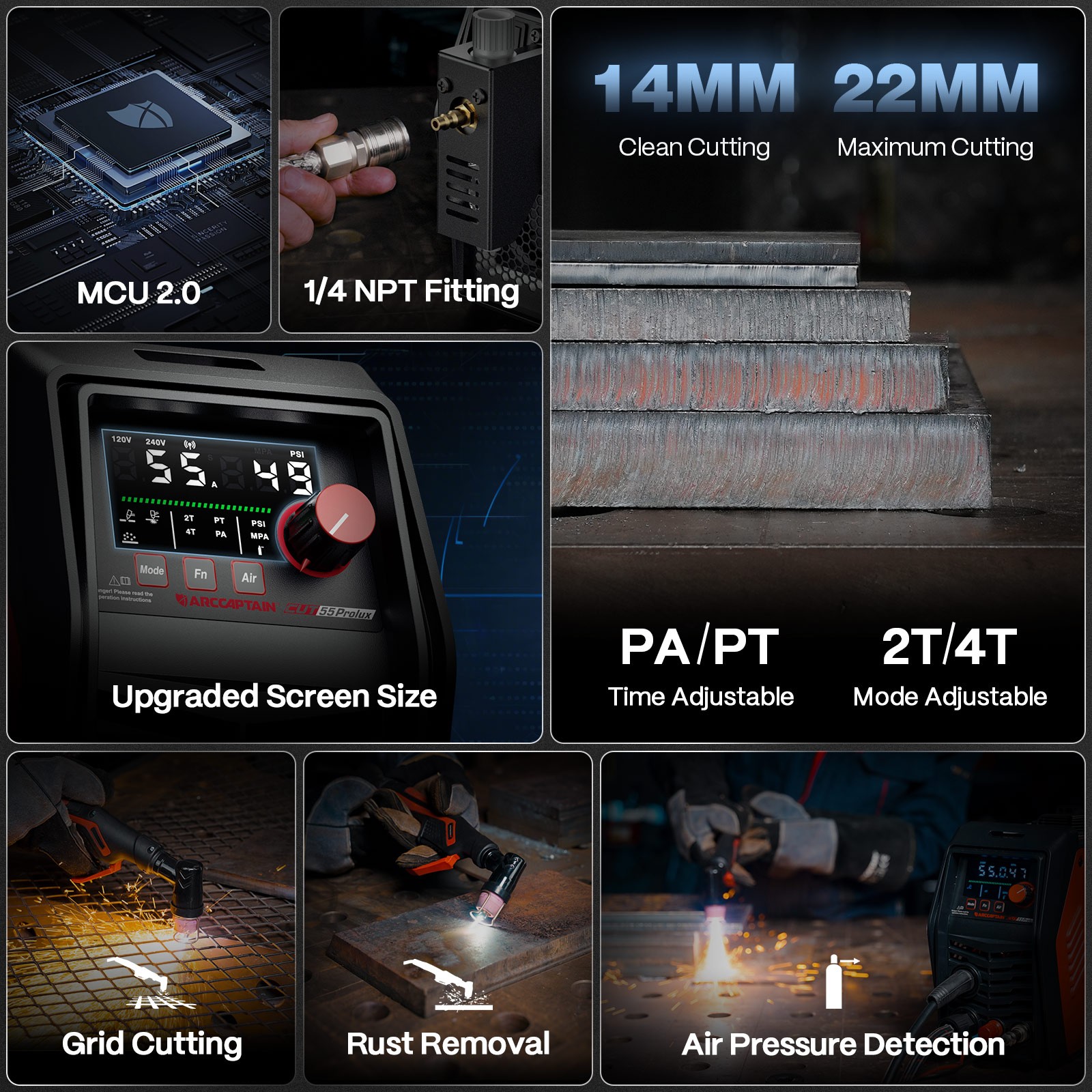iControl 55Amp CUT55 Prolux Plasma Cutter Machine Non-Touch Pilot Arc HF Start🔥