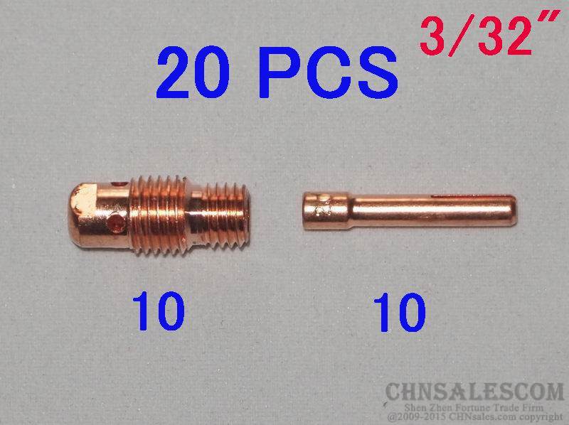 20 pcs 13N28 Collet Body and 13N23 Collet for Tig Welding WP-9/20/25 2.4mm 3/32″