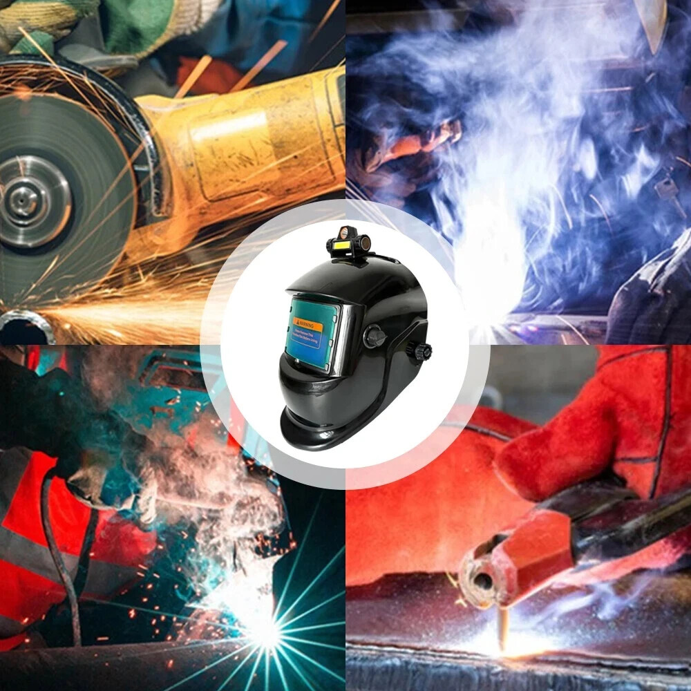Solar-Powered True Color Auto Darkening Welding Helmet with Light for TIG MIG AR