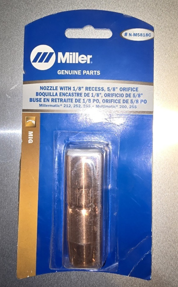 Miller Welding Nozzle and Tips N-M5818C, T-M035 Pack of 10, fits MDX 250 Mig gun