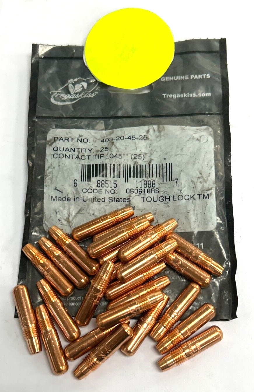 TREGASKISS CONTACT TIP PART NO 403-20-45-25 LOT OF 25
