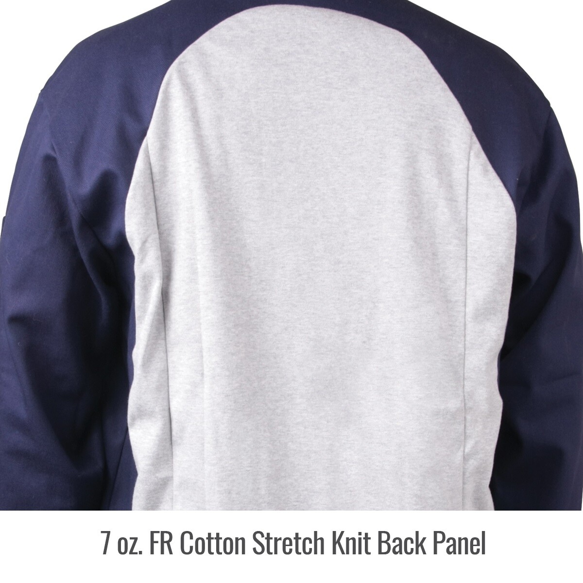 Black Stallion Navy/Gray Stretch-Back FR Welding Jacket (Large) (JF1625-NG)