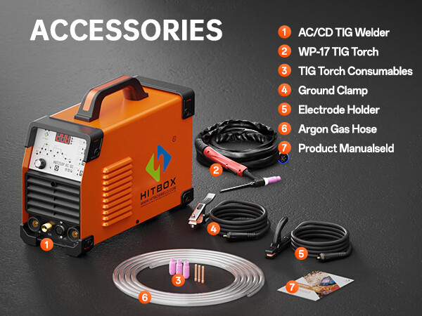 200A AC DC TIG/HF TIG/Pulse/Square Waveform/Stick/TIG Welder with REM Foot Pedal
