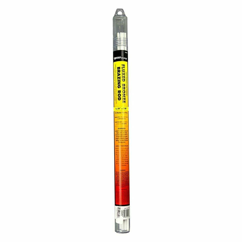 NEW Forney 48500 PK (10) 1/8″ x 18″ Low Fuming Bronze Flux-Coated Brazing Rods
