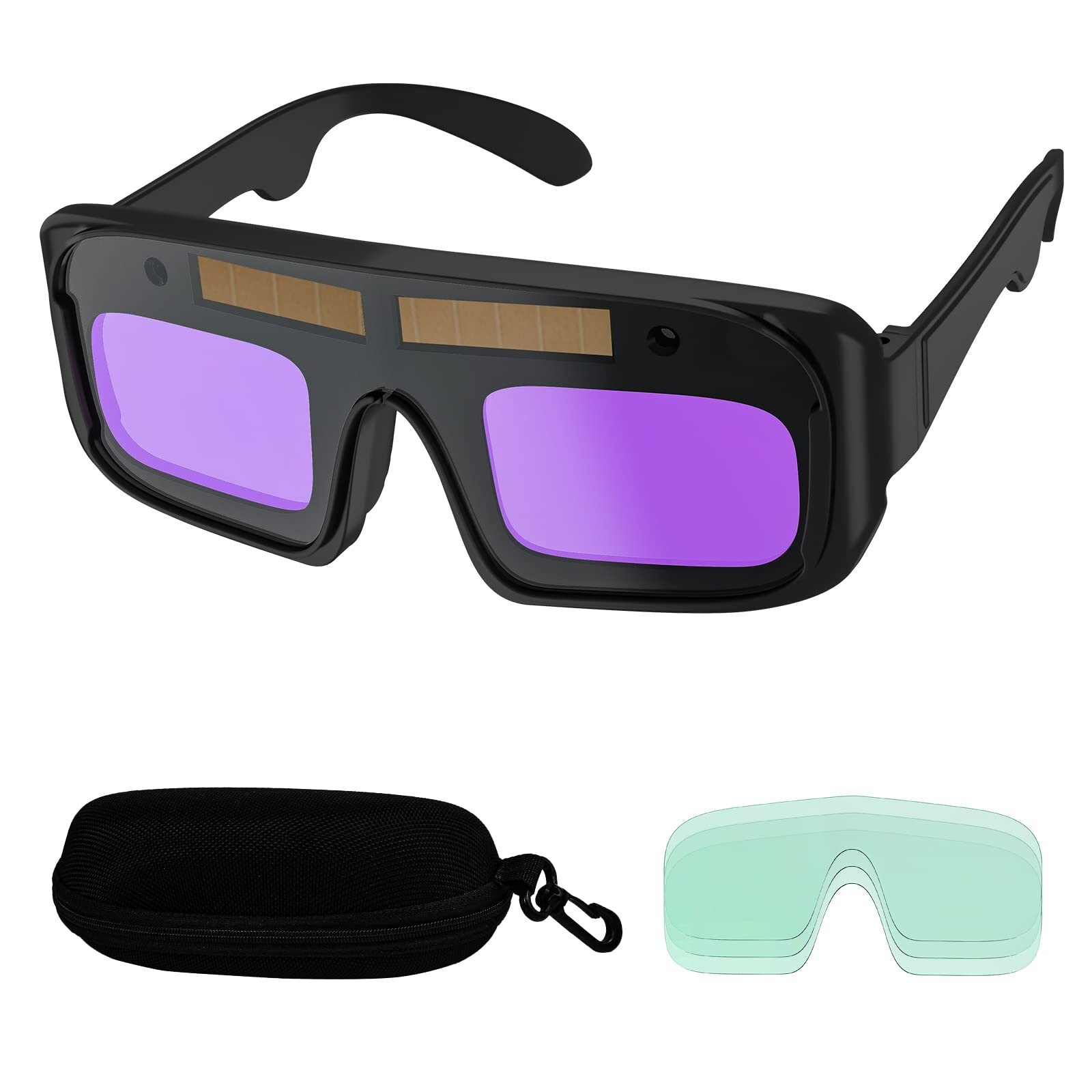TRQWH Auto Darkening Welding Glasses True Color Solar Powered Safety Goggles