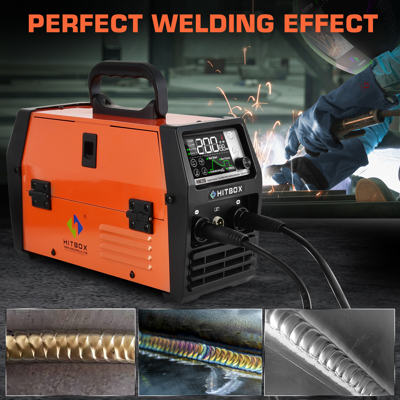4 in 1 Gasless MIG Welder 110V/220V 140A ARC Lift TIG IGBT Inverter Welding