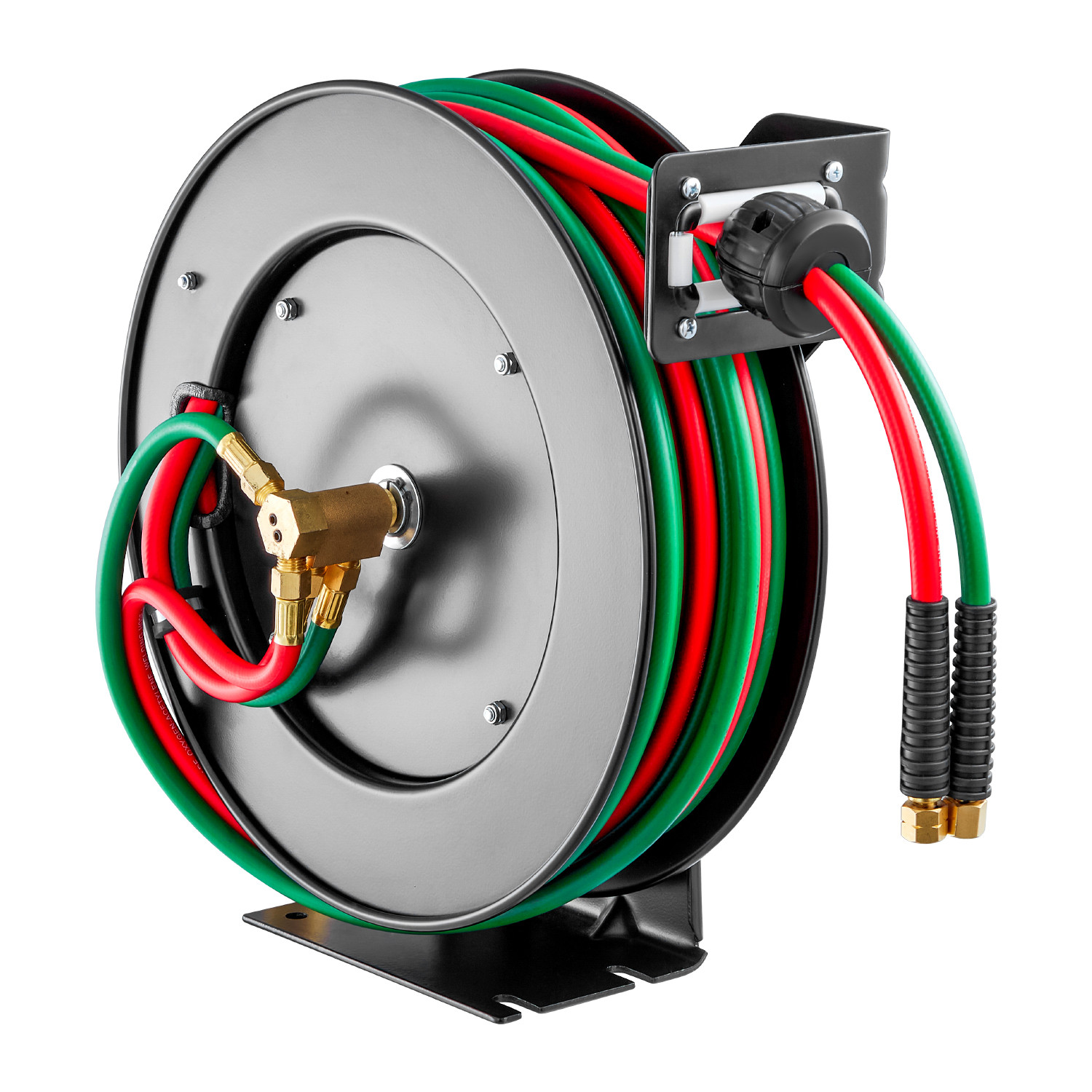 Retractable Welding Hose Reel 1/4 in x 50FT Oxygen Acetylene Rubber Hose T Grade