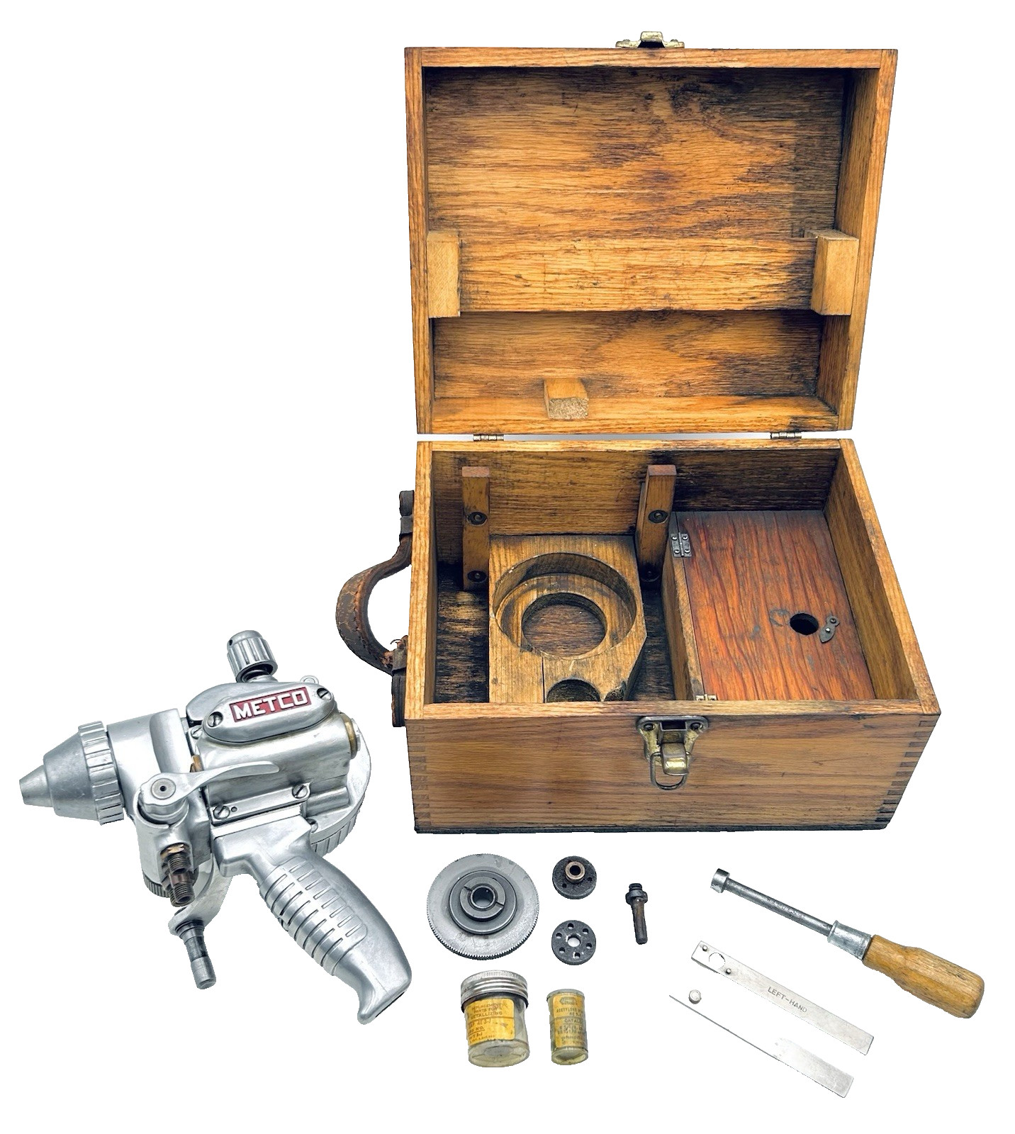 Metco THERMAL METALLIZING SPRAY DEVICE Type 4E w/ Case & Access. shown **GOOD**