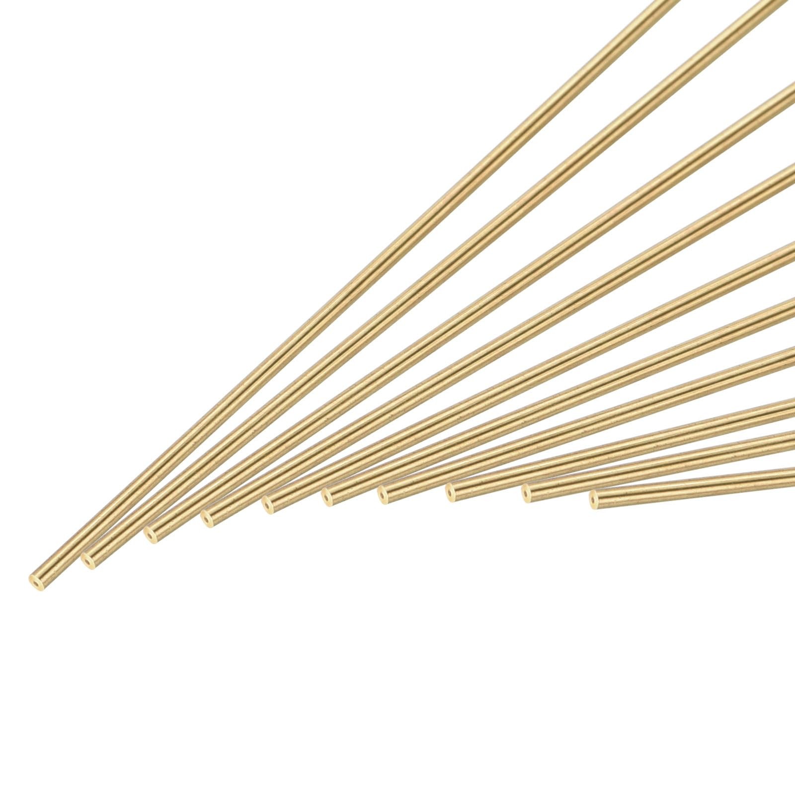 uxcell 1mm x 300mm Brass Round Rod, Metal Solid Shaft x 300mm, Copper