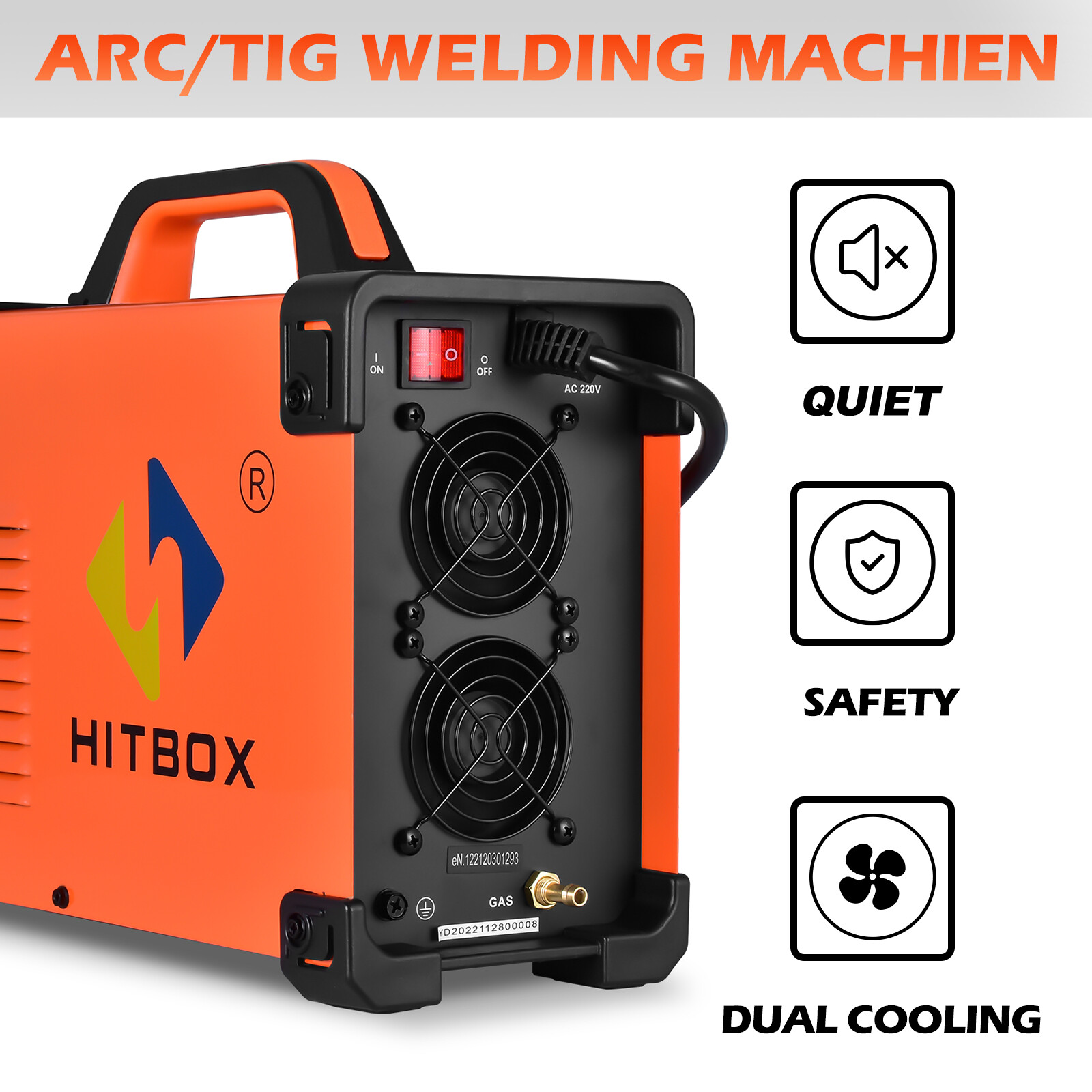 HITBOX 200A 6 IN1 AC/DC TIG Aluminum Welder with Remote Control Foot Pedal,220V