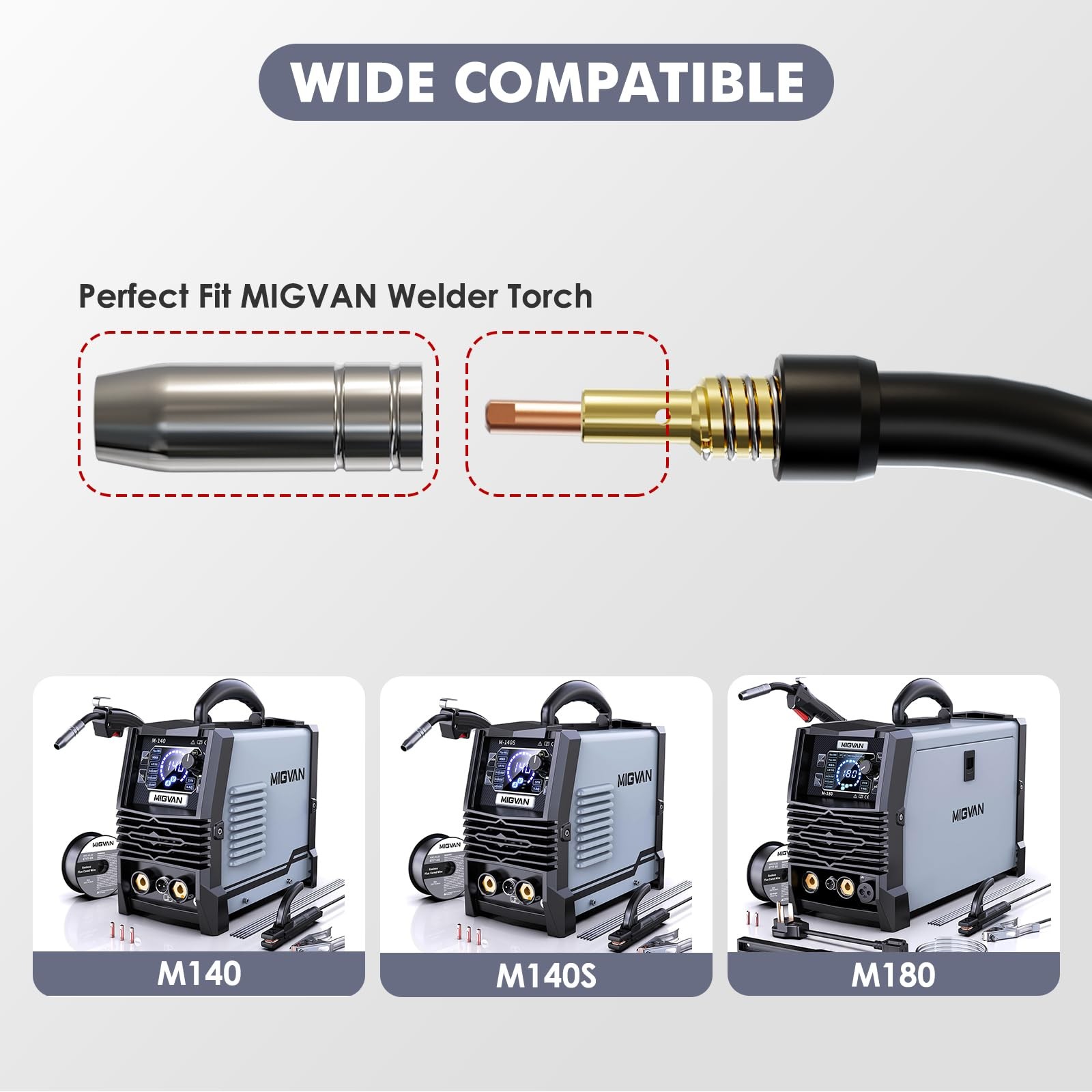 Mig Welding Accessory Kit for Mig : 19pcs Nozzle Kits, Welding Tips .030″/.03…