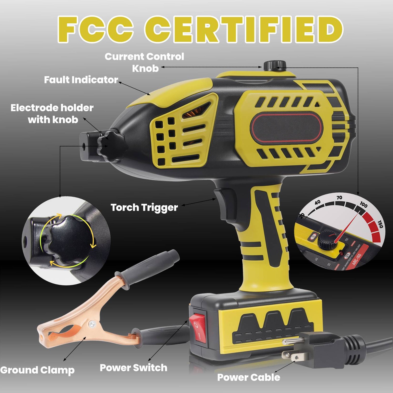 110V Hand Held Welding Machine 6000W ARC IGBT Inverter Electric Welder Machine