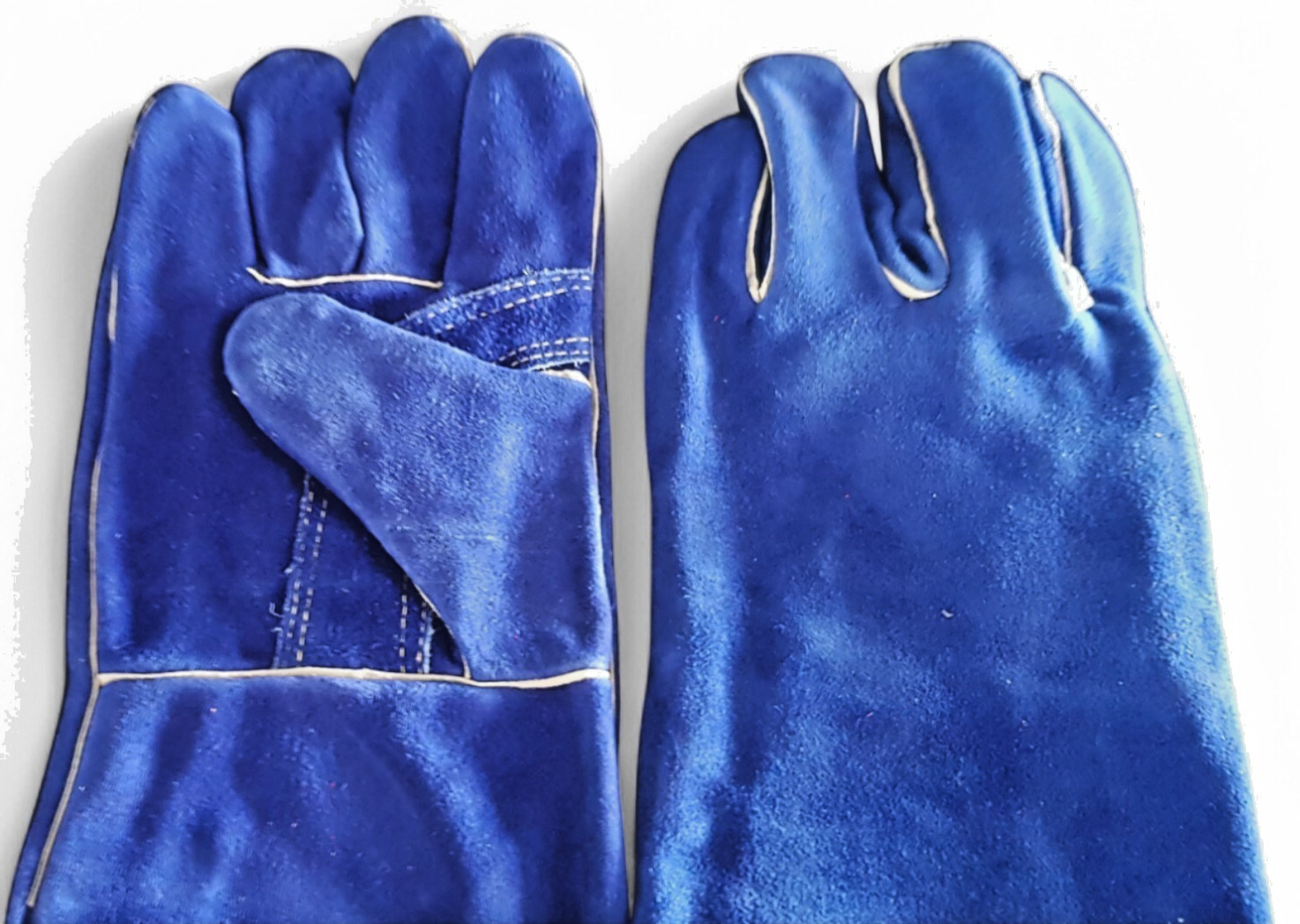 16″ COWSPLIT LEATHER, REINFORCED BLUE THUMB PALMLINED WITH COTTON & FLEECE, BLUE