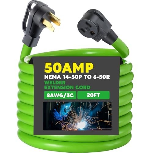 NEMA 14-50P to 6-50R Welder Adapter Cord 20 FT 8AWG 50Amp Welder Extension Cord