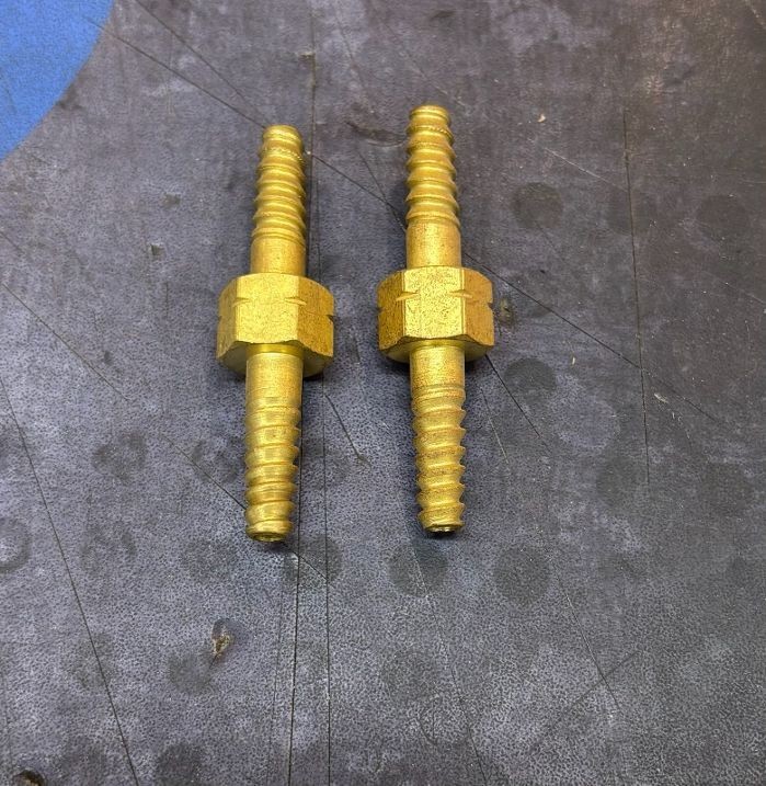 (2) Western Enterprises 35 3/16″ Spiral Hose Splice OEM Brass Barbed left hand