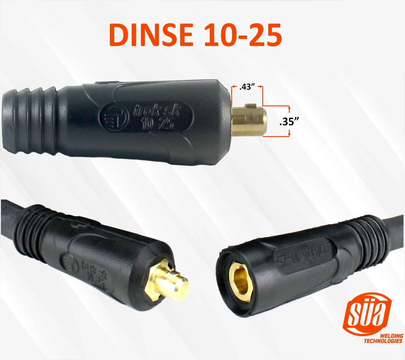 200 Amp Welding Lead Extension – Dinse 10-25 Male/Female Connectors – #2 Cable