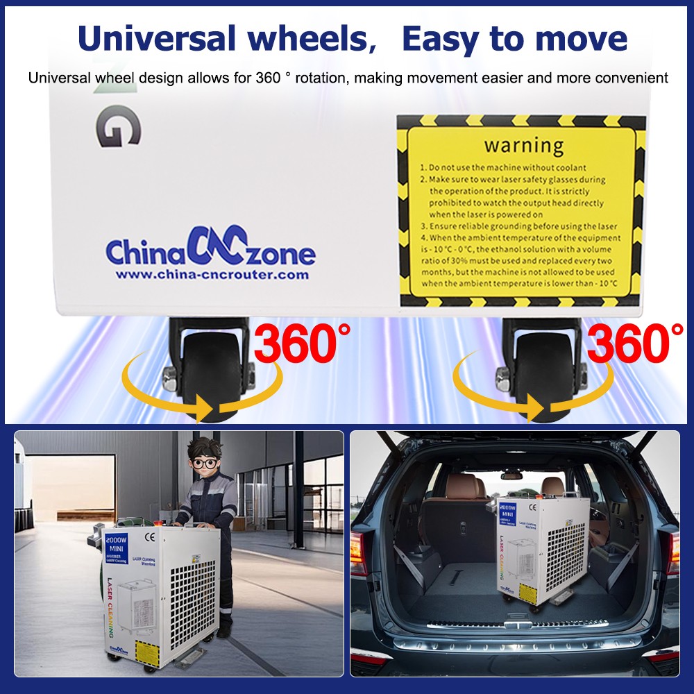BWT 2000W Fiber Laser Cleaning Machine Laser Rust 9 Cleaning Models Handheld US