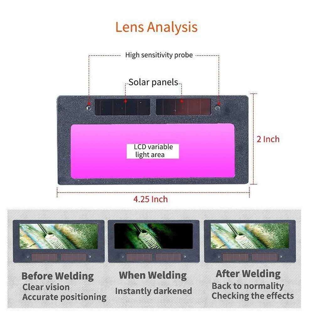 Auto Darkening Filter Blocks Harmful Rays High Transmittance Optical Glass