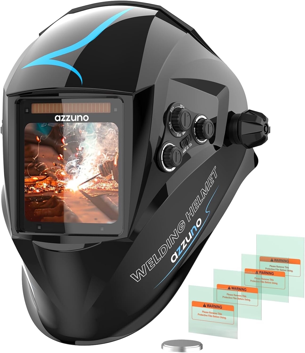 Large View Welding Helmet True Color Auto Darkening Solar Powered Welder Hood
