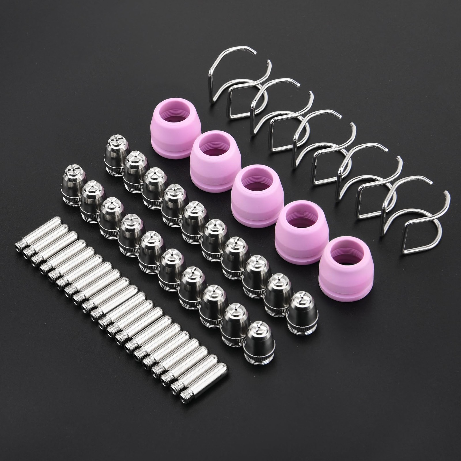 AG60P Plasma Cutter Torch Consumables, 50Pcs Cutting Torch Tip Nozzles Kit