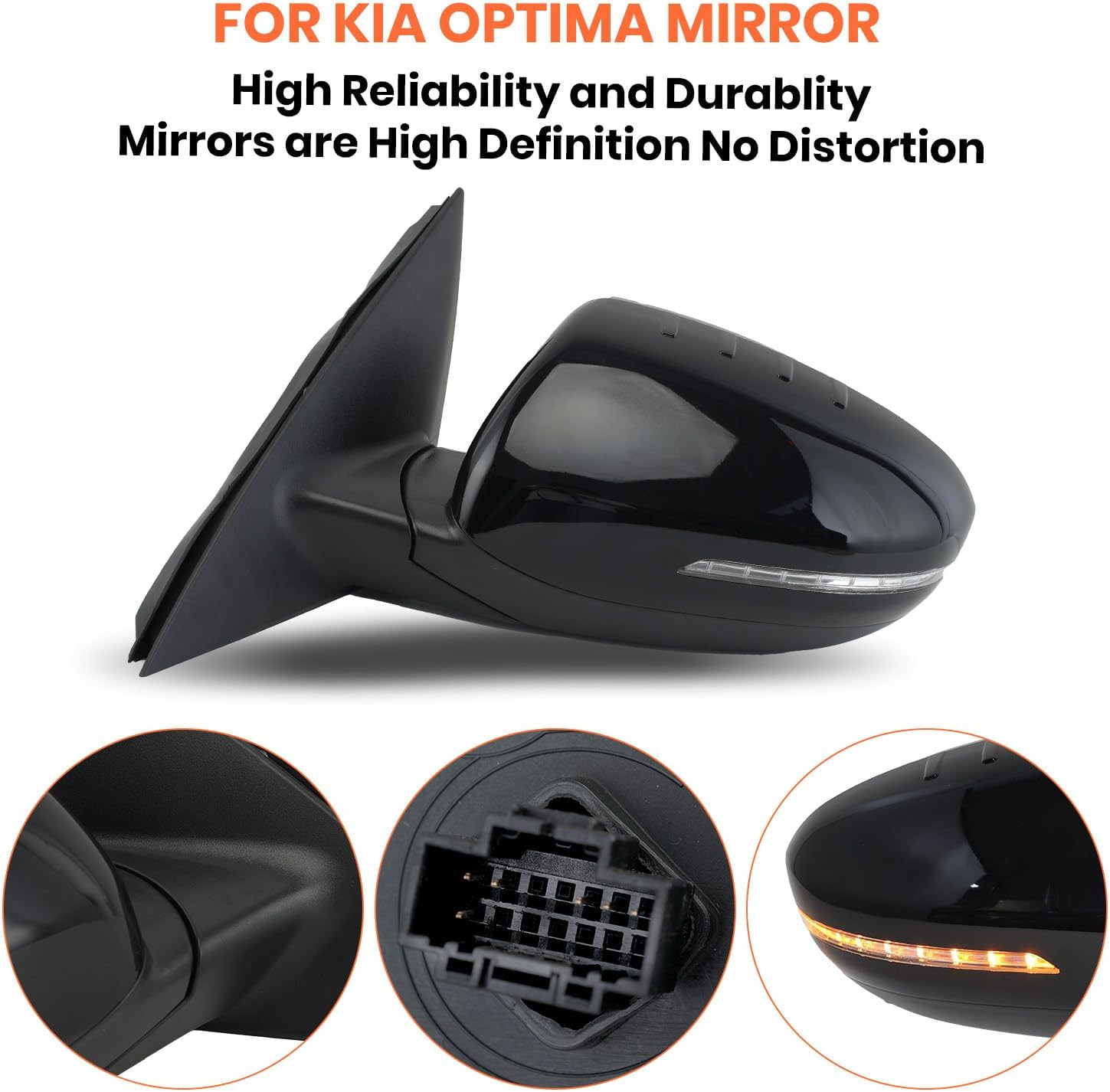 Left Driver Mirror Compatible with 2014 2015 Kia Optima Mirrors with Heated,Turn